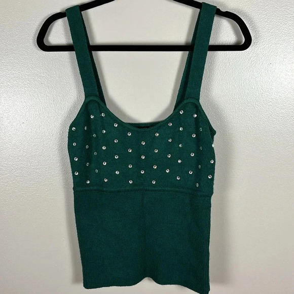 Boston Proper Green Sleeveless Jeweled Top - Picture 7 of 7